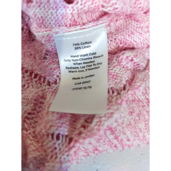Talbot's Petite Women's Small Pink Sweater Size P Quarter Sleeve Lose Weave - Picture 6 of 8